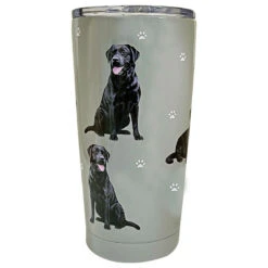 E&S Pets Black Labrador Stainless Steel Tumbler, 20 Oz.