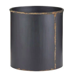 Black Recycled Iron And Brass Crock