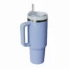 Blue Insulated Stainless Steel Travel Mug With Straw, 40 Oz.
