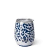 Swig Leopard Noir Stainless Steel Stemless Wine Glass, 14 Oz. 2 Swig Leopard Noir Stainless Steel Stemless Wine Glass, 14 Oz. -Hallmark BlueWhite Leopard Pattern Insulated Wine Cup With Lid S107C14LN 01