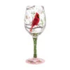 Enesco Lolita Cardinal Beauty Handpainted Wine Glass, 15 Oz.