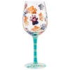 Lolita Love My Rescue Handpainted Wine Glass, 15 Oz. -Hallmark Colored Paw Prints Handpainted Wine Glass 6008798 01