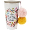 Natural Life Will Not Stress Stainless Steel Pom-Pom Tumbler, 15 Oz. 1 Natural Life Will Not Stress Stainless Steel Pom-Pom Tumbler, 15 Oz. -Hallmark Floral Will Not Stress Stainless Steel Glass FWB002 01