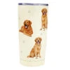 E&S Pets Golden Retriever Stainless Steel Tumbler, 20 Oz. -Hallmark Golden Retrievers on Cream Stainless Steel Tumbler 11515 01