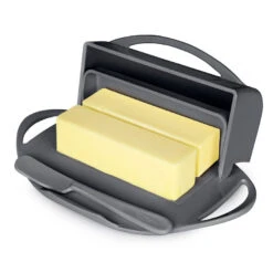 Gray Butterie Flip-Top Butter Dish -Hallmark Gray Plastic FlipTop Butter Dish With Knife BTRGRY1010 04