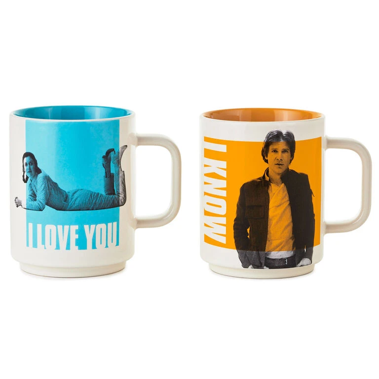 Hallmark Star Wars™ Han Solo™ And Princess Leia™ Bespin™ I Love You I Know Stacking Mugs, Set Of 2 3 Hallmark Star Wars™ Han Solo™ And Princess Leia™ Bespin™ I Love You I Know Stacking Mugs, Set Of 2