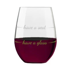 Have A Glass Have A Seat Stemless Wine Glass, 16 Oz. -Hallmark Have a Glass Have a Seat Stemless Wine Glass PWSUG002 03