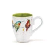 Demdaco Hummers On A Wire Mug 16 Oz. 1 Demdaco Hummers On A Wire Mug 16 Oz. -Hallmark Hummingbirds on White Mug With Green Interior 1004610071 01