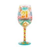 Lolita Happy 21st Birthday Handpainted Wine Glass, 15 Oz. -Hallmark Lolita 21st Birthday Wine Glass 6010248 01