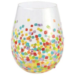Enesco Lolita Confetti Handpainted Stemless Wine Glass, 20 Oz.