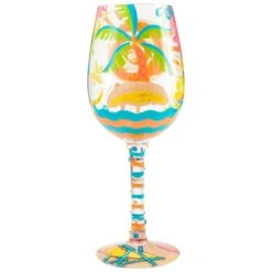 Lolita® Here Comes Summer Handpainted Wine Glass, 15 Oz.