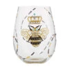 Lolita Queen Bee Handpainted Stemless Wine Glass, 20 Oz. -Hallmark Lolita Queen Bee Stemless Wine Glass 6010895 01