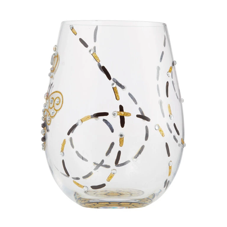 Lolita Queen Bee Handpainted Stemless Wine Glass, 20 Oz. 4 Lolita Queen Bee Handpainted Stemless Wine Glass, 20 Oz. - Image 2