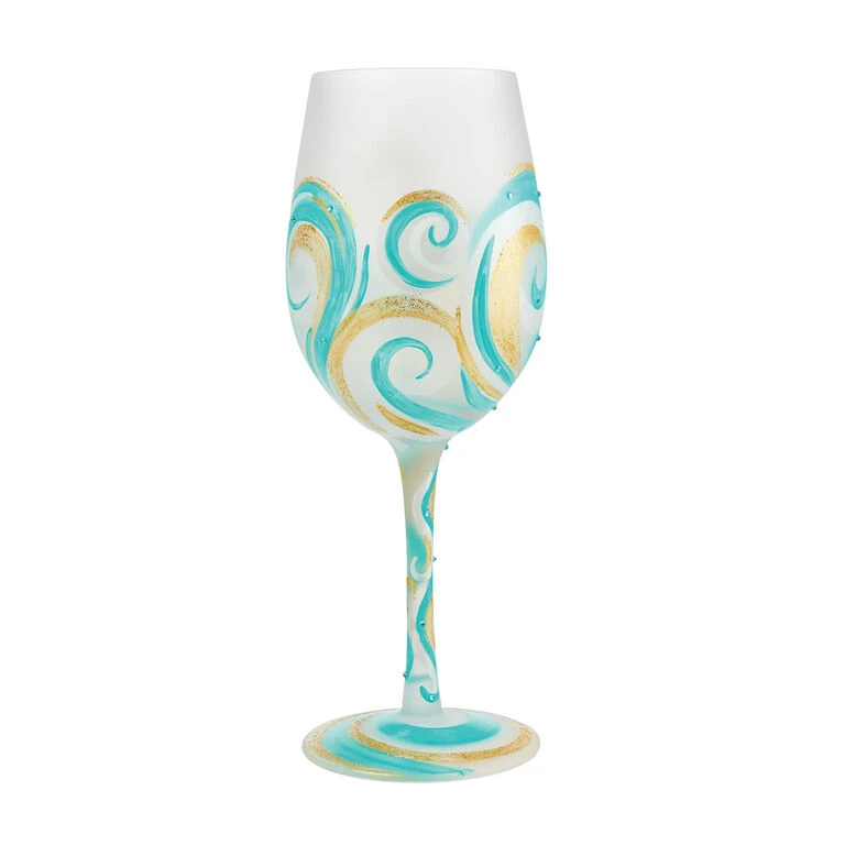 Enesco Lolita Ridin' The Waves Handpainted Wine Glass, 15 Oz. 3 Enesco Lolita Ridin' The Waves Handpainted Wine Glass, 15 Oz.