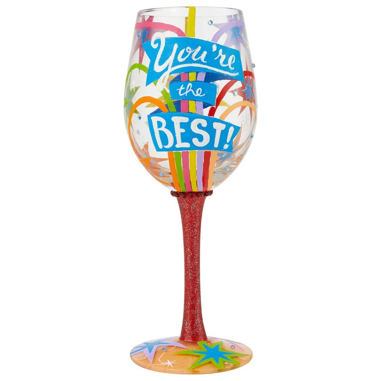Enesco Lolita You're The Best Handpainted Wine Glass, 15 Oz. 3 Enesco Lolita You're The Best Handpainted Wine Glass, 15 Oz.