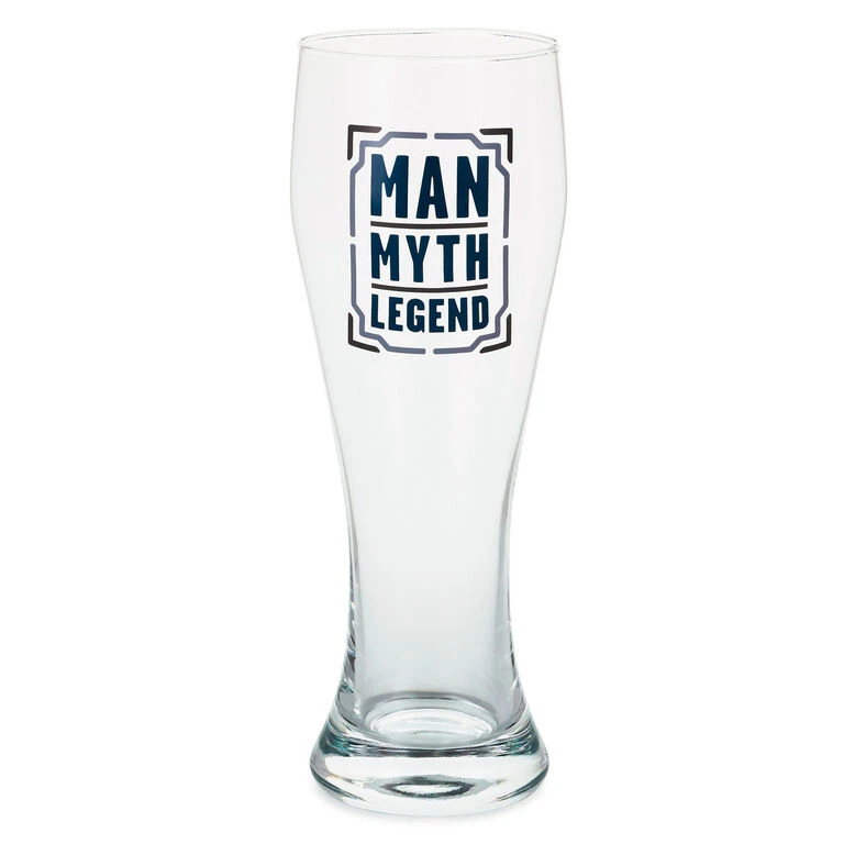 Hallmark Man, Myth, Legend Pilsner Glass, 19.27 Oz. 2 Hallmark Man, Myth, Legend Pilsner Glass, 19.27 Oz.