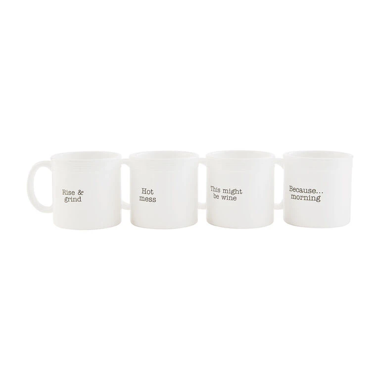 Mud Pie Funny Mugs, Set Of 4 3 Mud Pie Funny Mugs, Set Of 4