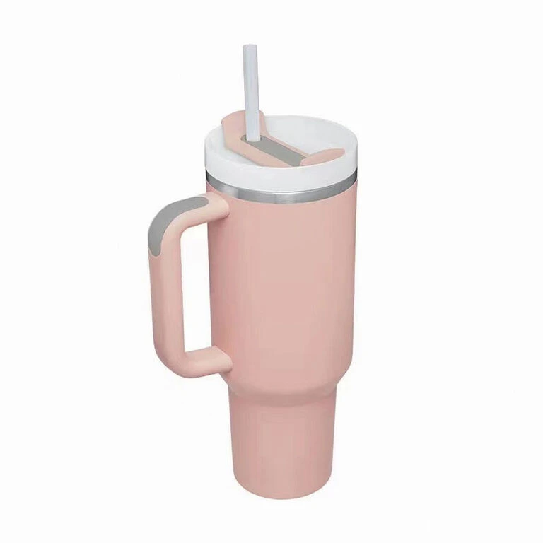 Peach Insulated Stainless Steel Travel Mug With Straw, 40 Oz. 3 Peach Insulated Stainless Steel Travel Mug With Straw, 40 Oz.