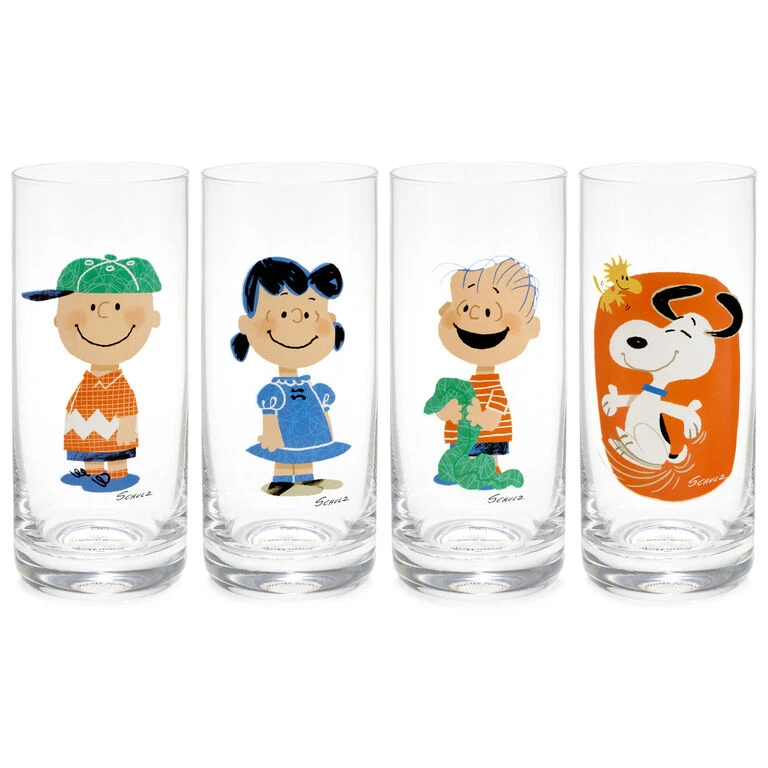 Hallmark Peanuts® Snoopy And Friends Tall Drinking Glasses, Set Of 4 3 Hallmark Peanuts® Snoopy And Friends Tall Drinking Glasses, Set Of 4