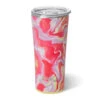 Swig Pink Lemonade Stainless Steel Tumbler, 22 Oz. 2 Swig Pink Lemonade Stainless Steel Tumbler, 22 Oz. -Hallmark Pink and Yellow Swirls Insulated Drinking Glass S102C22PL 01