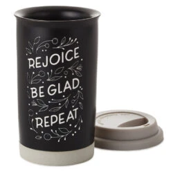 Hallmark Rejoice Repeat Ceramic Travel Mug, 12 Oz. 7 Hallmark Rejoice Repeat Ceramic Travel Mug, 12 Oz. -Hallmark Rejoice and Be Glad Ceramic Travel Mug 1SNN1065 03