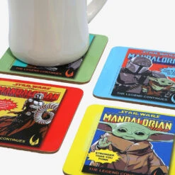 Star Wars: The Mandalorian Comic Book Cover Coasters, Set Of 4 -Hallmark The Mandalorian Coaster Set 17446 03
