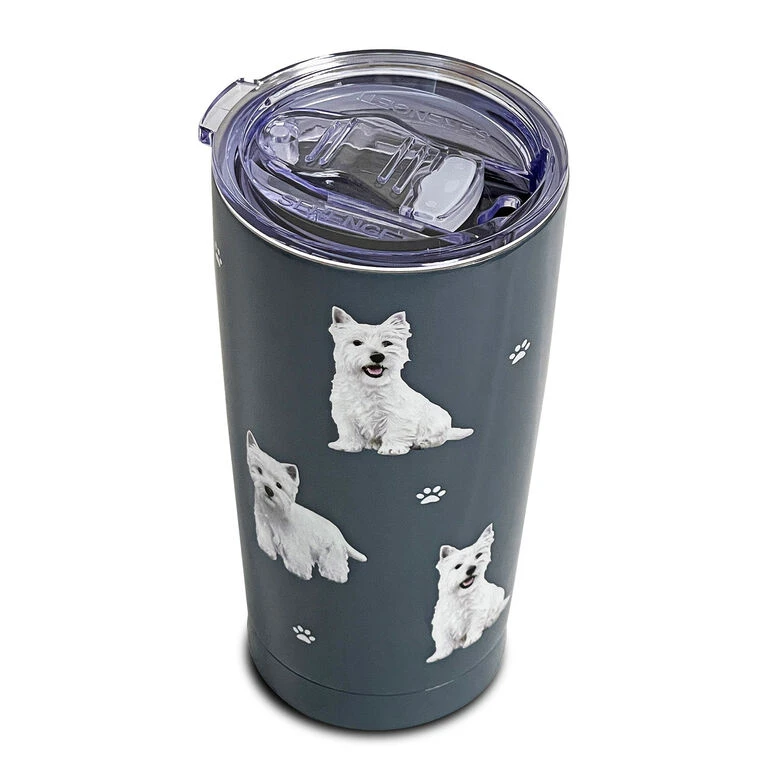 E&S Pets West Highland White Terrier Stainless Steel Tumbler, 20 Oz. 4 E&S Pets West Highland White Terrier Stainless Steel Tumbler, 20 Oz. - Image 2