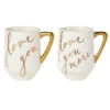 Hallmark Love You And Love You More Mugs, Set Of 2 2 Hallmark Love You And Love You More Mugs, Set Of 2 -Hallmark White and Gold Love You and Love You More Mugs 1ERL1194 01