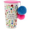 Natural Life You Make The World Better Stainless Steel Pom-Pom Tumbler, 15 Oz. 1 Natural Life You Make The World Better Stainless Steel Pom-Pom Tumbler, 15 Oz. -Hallmark You Make the World Better Stainless Steel Glass WB087 01
